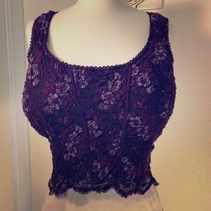 Sexy Lace Purple Body con, crop top